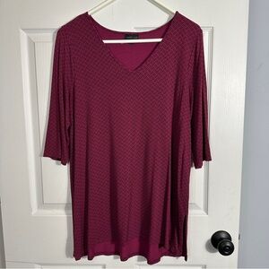 J. Jill Wearever Collection top, Medium, pink/black, v-neck, office, date night